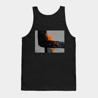 Minimal Orange on Black Tank Top